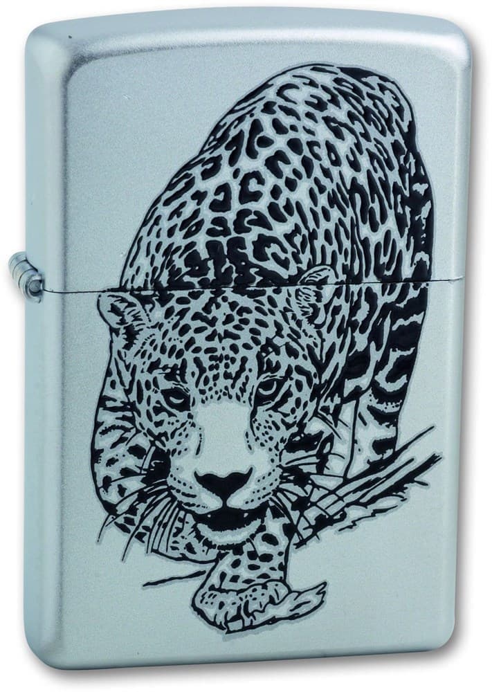 

Зажигалка ZIPPO Leopard, Satin Chrome, латунь/сталь, серебристая, матовая, 38x13x57 мм, Серебристый