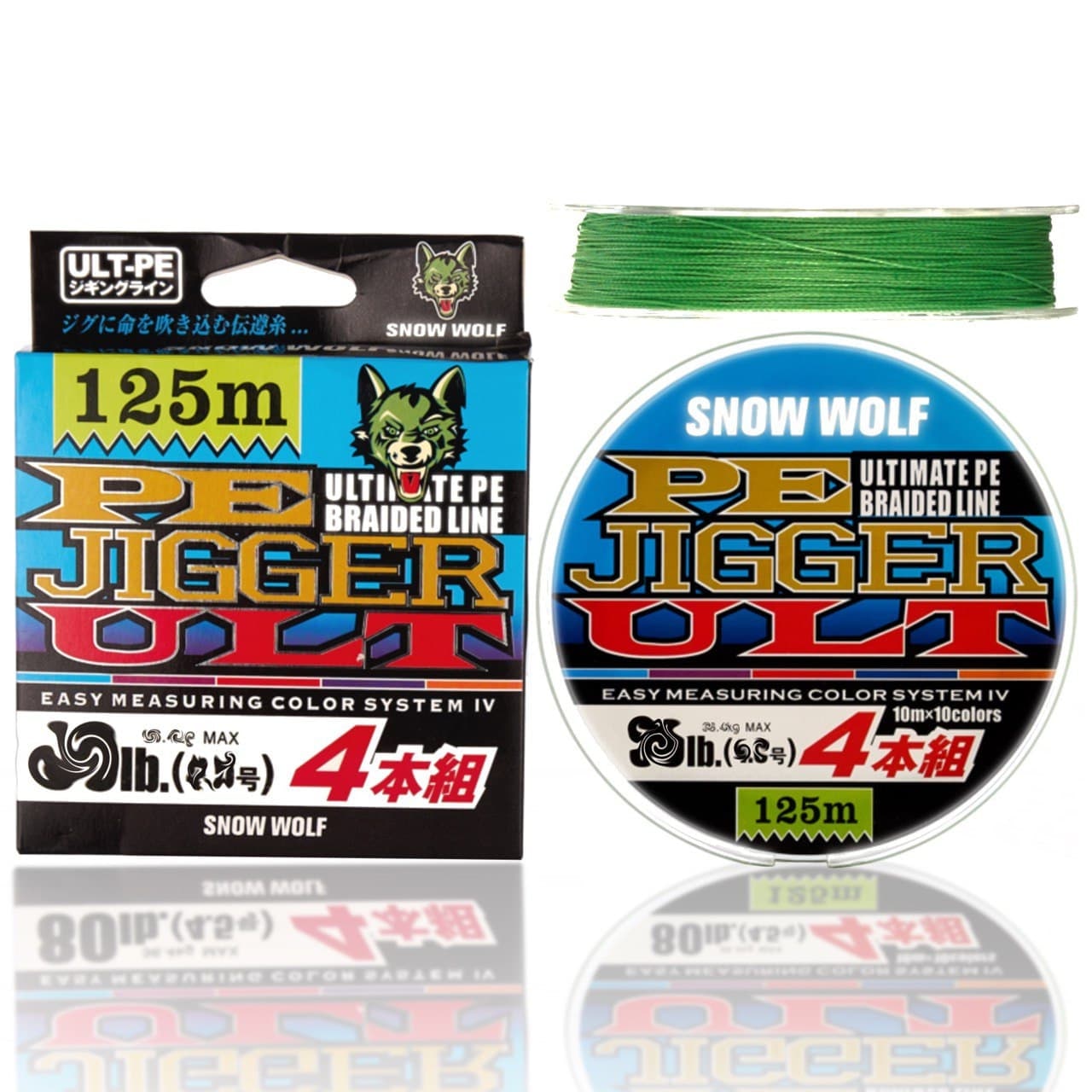 фото Леска плетеная snow wolf pe jigger ult 0,1 мм, 125 м, 7 кг, green