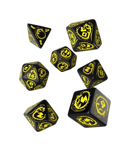 фото Набор кубиков q-workshop dragons black & yellow dice set 7 sdra07