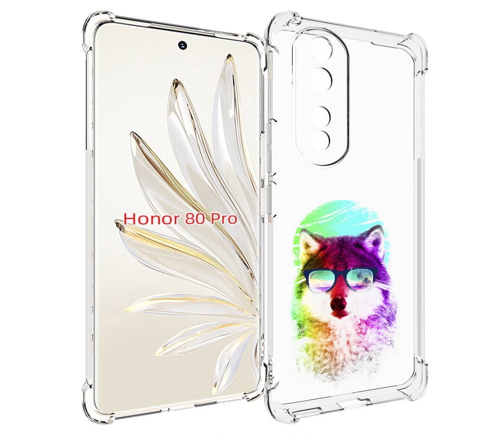 

Чехол MyPads радужный волк детский для Honor 80 Pro, Прозрачный, Tocco
