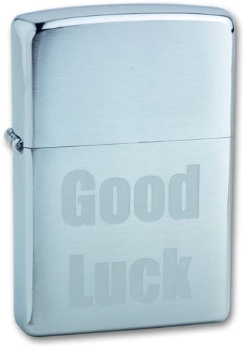 

Зажигалка ZIPPO Good Luck, Brushed Chrome, латунь/сталь, серебристая, матовая, 38x13x57, Серебристый