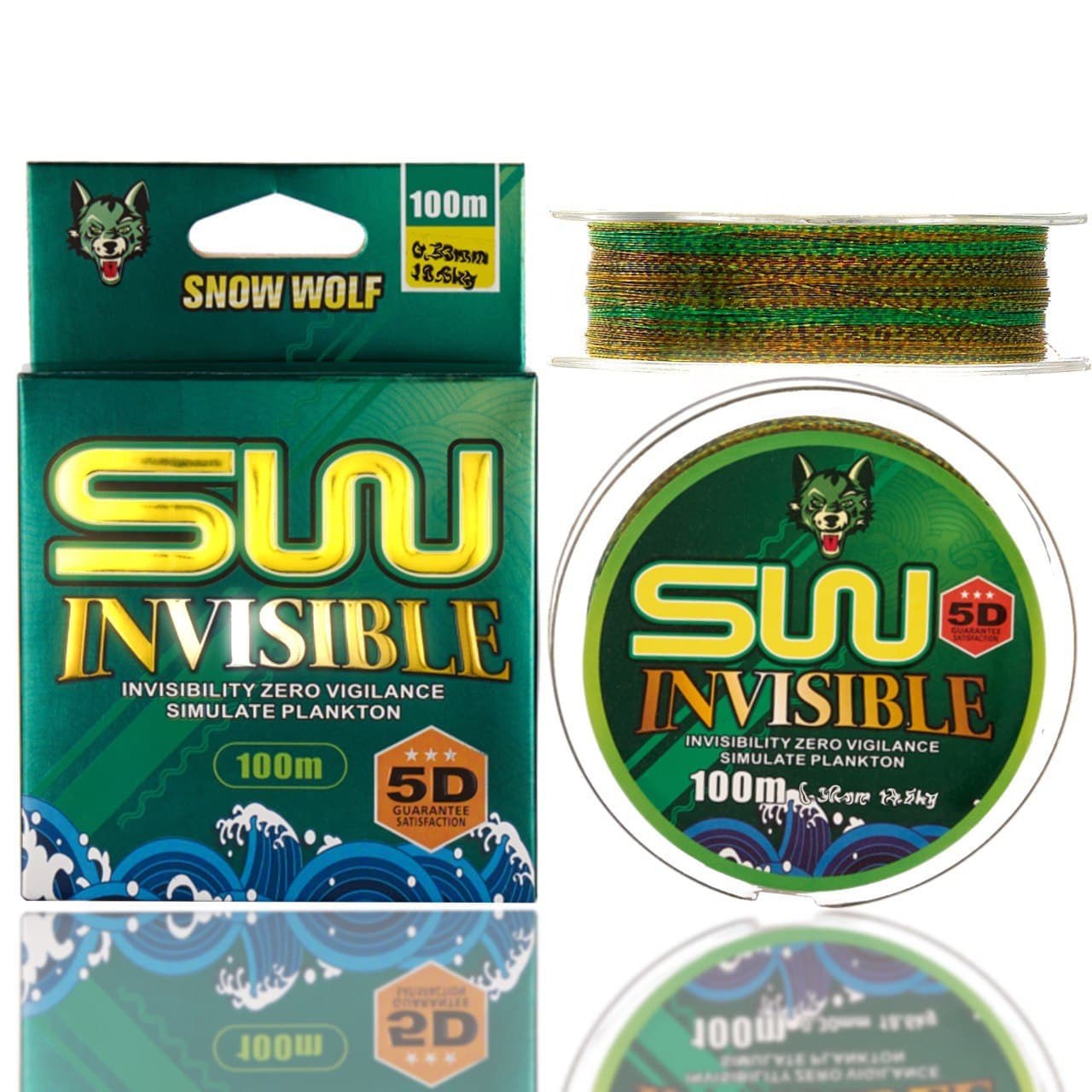 Леска монофильная Snow Wolf Invisible 0,2 мм, 100 м, 8,5 кг, камуфляж