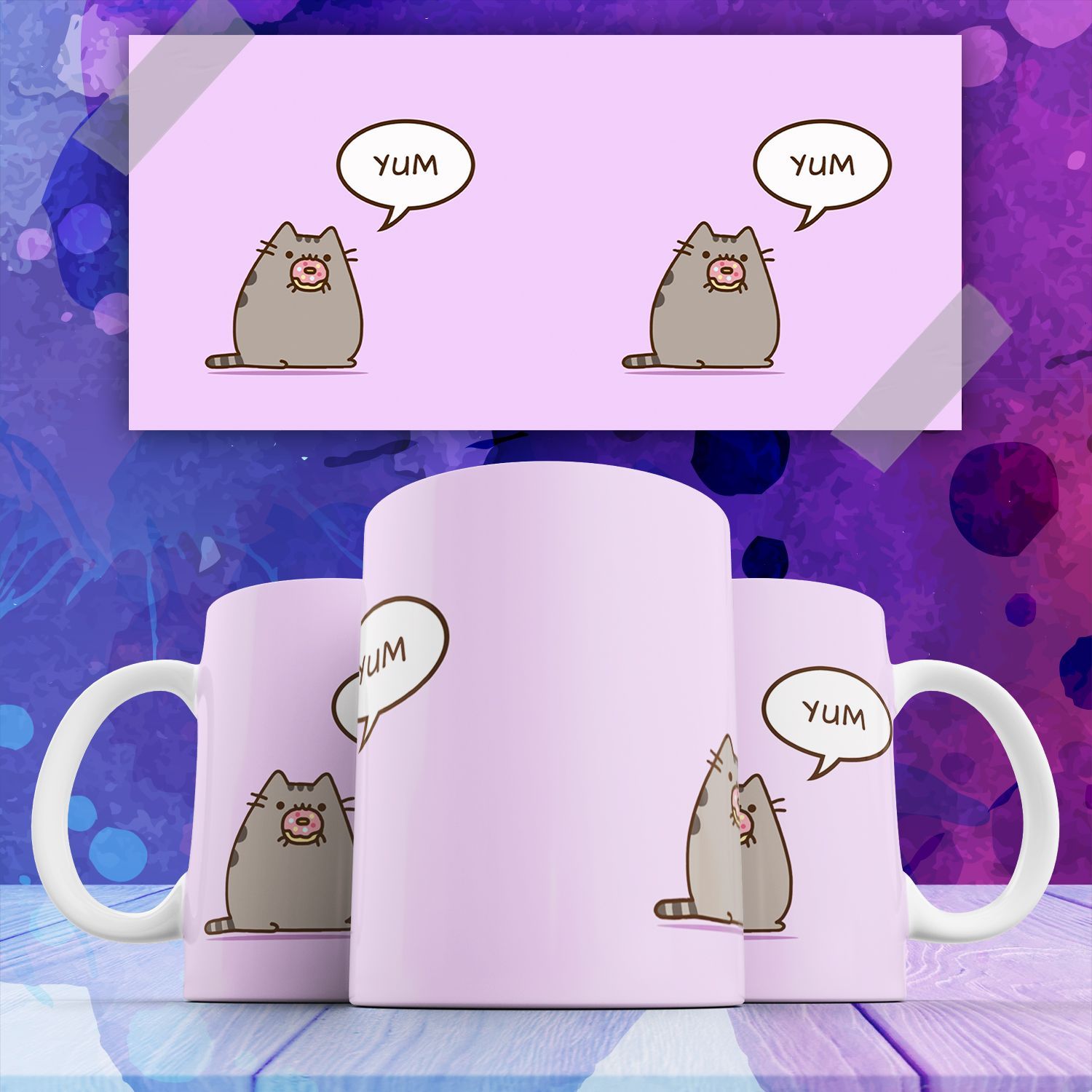 

Кружка с прикольной картинкой Кот Пушин Pusheen Cat yum, Кружка Кот Пушин Pusheen Cat yum с прикольной картинкой 330 мл