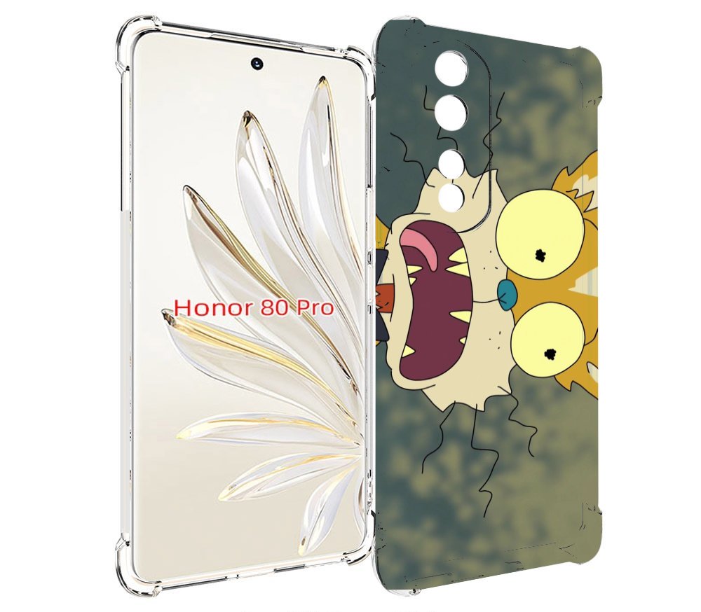 

Чехол MyPads пугливый кот для Honor 80 Pro, Прозрачный, Tocco