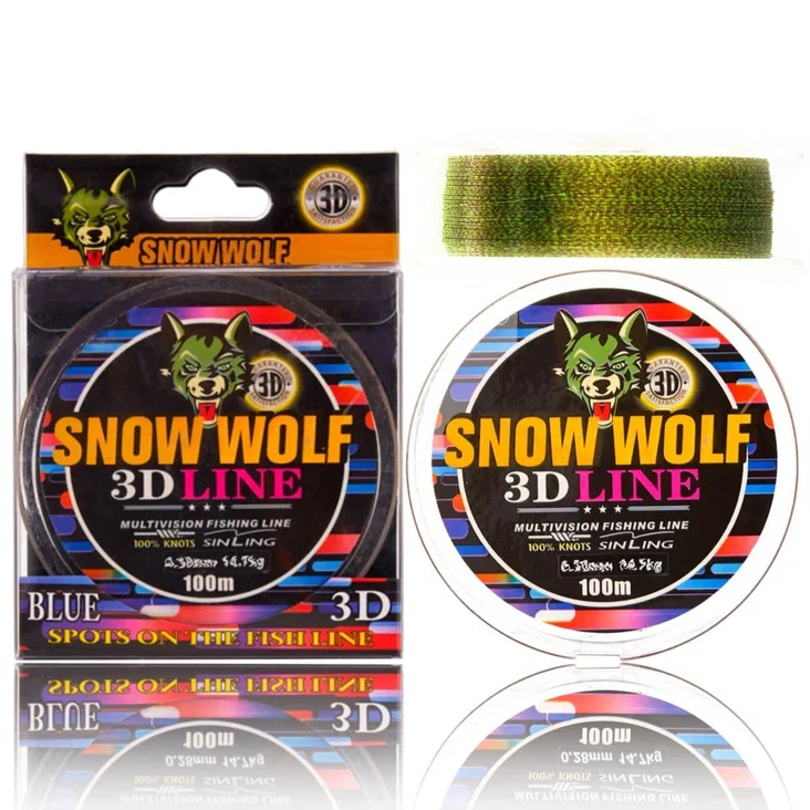 фото Леска монофильная snow wolf 3d line 0,3 мм, 100 м, 17,6 кг, в крапинку