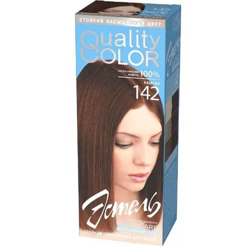 Краска-гель Estel Quality Color 142 для волос тон каштан гель для укладки estel professional airex elastic modeling gel 75 мл