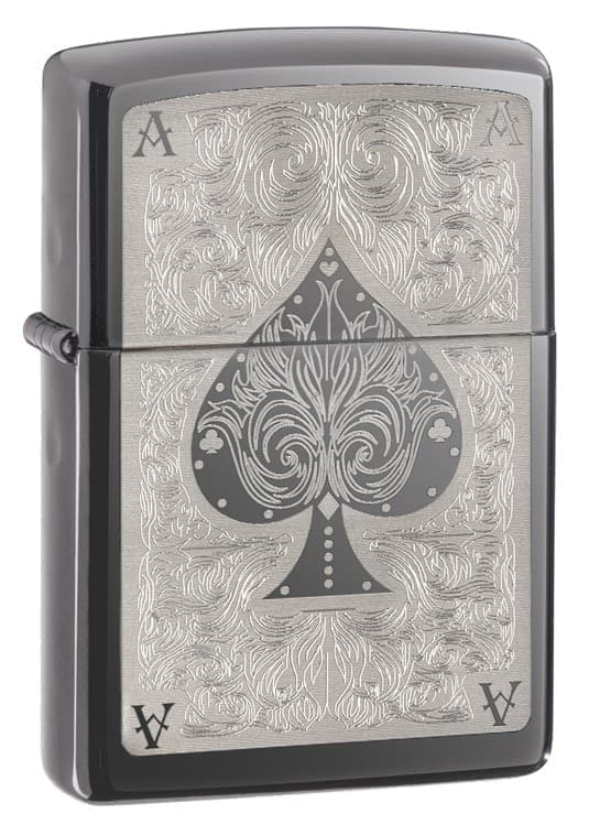 

Зажигалка ZIPPO Classic Black Ice, латунь/сталь, чёрная, глянцевая, 38x13x57 мм