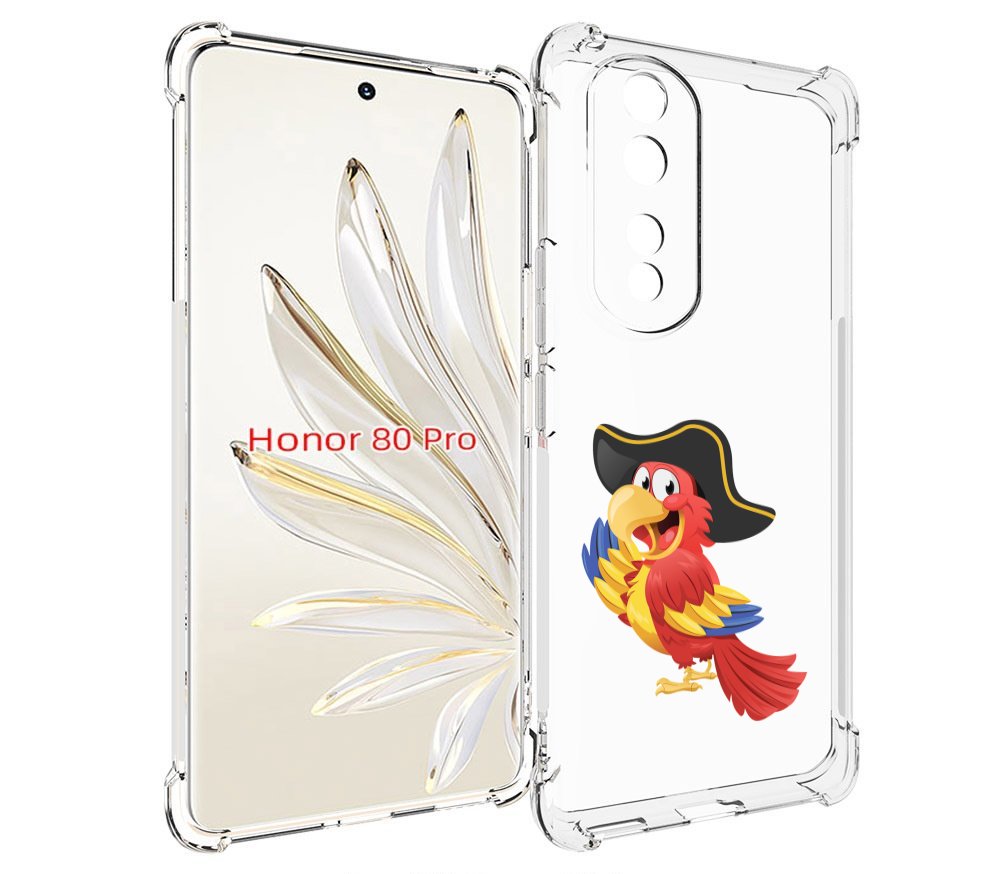 

Чехол MyPads попугай-пират для Honor 80 Pro, Прозрачный, Tocco