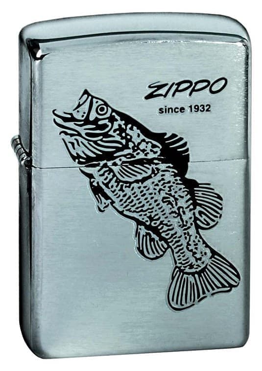 

Зажигалка ZIPPO Black Bass, Brushed Chrome, латунь/сталь, серебристая, 38x13x57 мм, Серебристый