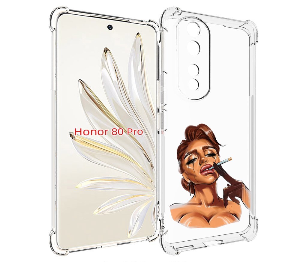 

Чехол MyPads плачущая-девушка-с-сигаретой женский для Honor 80 Pro, Прозрачный, Tocco