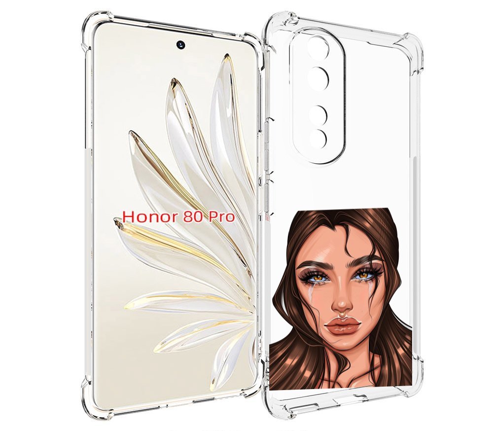 

Чехол MyPads плачущая-девушка женский для Honor 80 Pro, Прозрачный, Tocco
