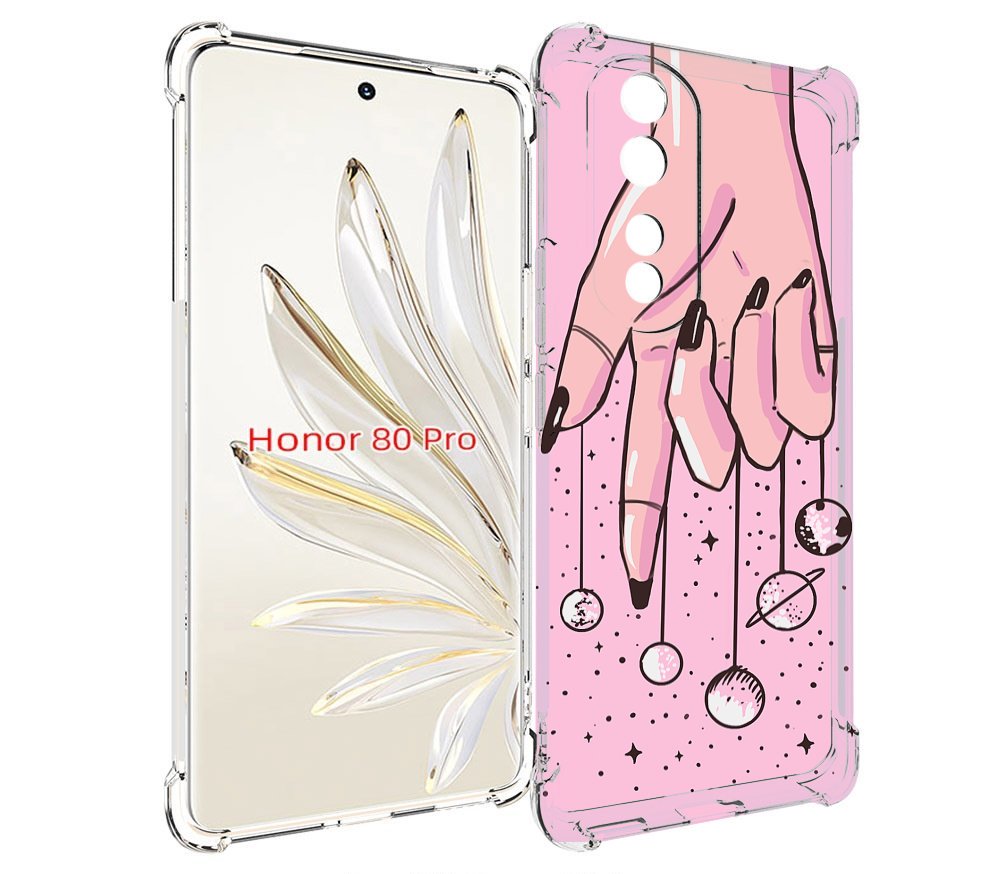 

Чехол MyPads планеты-на-пальцах для Honor 80 Pro, Прозрачный, Tocco