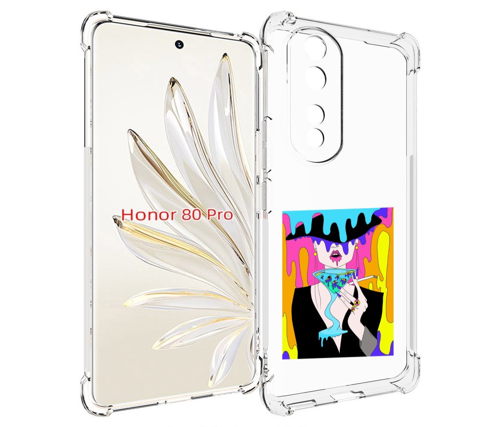 

Чехол MyPads плавленая девушка акварель женский для Honor 80 Pro, Прозрачный, Tocco