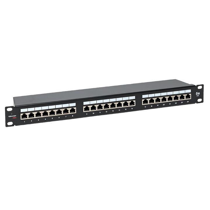 Патч-панель TERACOM PRO 19дюйм кат5E 1U полный экран STP 24 порта RJ-45 Dual IDC с органа 6503₽