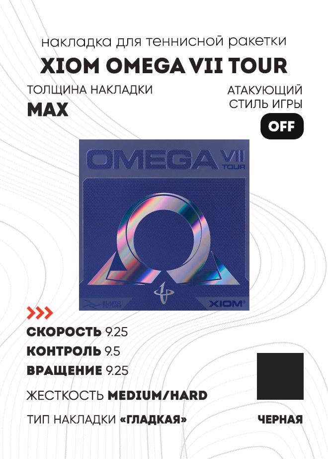 Накладка для ракетки Xiom Omega VII Tour черный max 11588₽