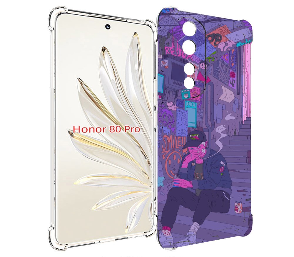 

Чехол MyPads парень в подъезде мультик для Honor 80 Pro, Прозрачный, Tocco