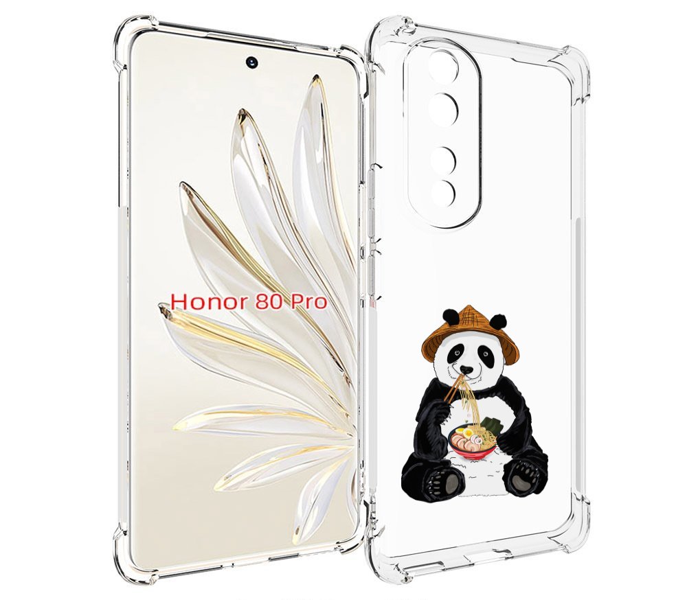 

Чехол MyPads панда-любит-лапшу для Honor 80 Pro, Прозрачный, Tocco