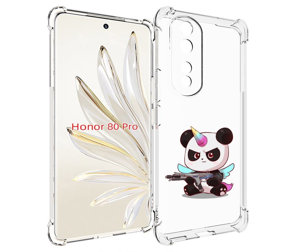 

Чехол MyPads панда-единорог детский для Honor 80 Pro, Прозрачный, Tocco