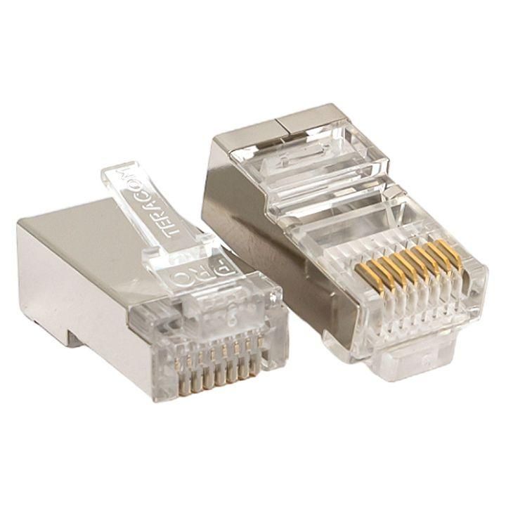 Коннектор RJ-45 экранированный 8P8C 30мкд кат.5e универс. (уп.20шт) TeraLINK PRO EKF TRP-P