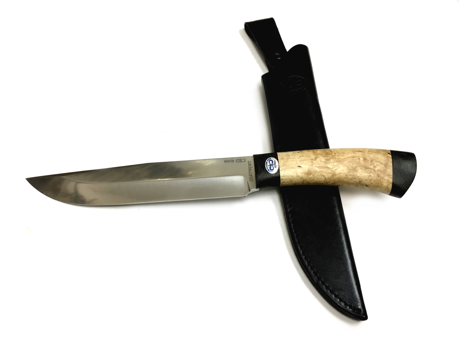 Нож Златоуст Шашлычный большой, Карельская Берёза, клинок 95Х18