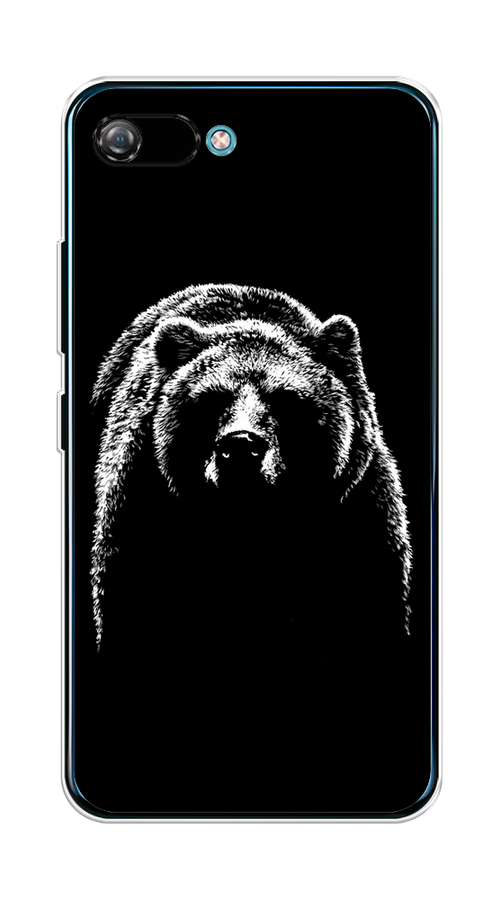 

Чехол на Itel A25/A35 "Медведь в ночи", Белый;черный, 3200250-1