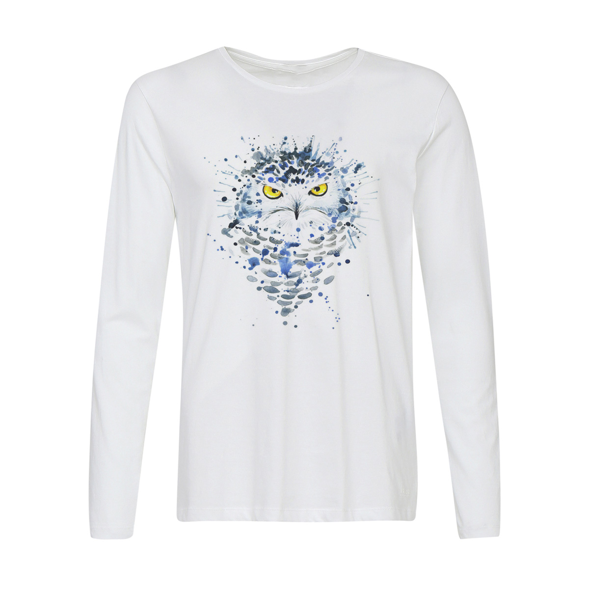 

Лонгслив CoolPodarok Краски. Сова, Белый, 2w015159