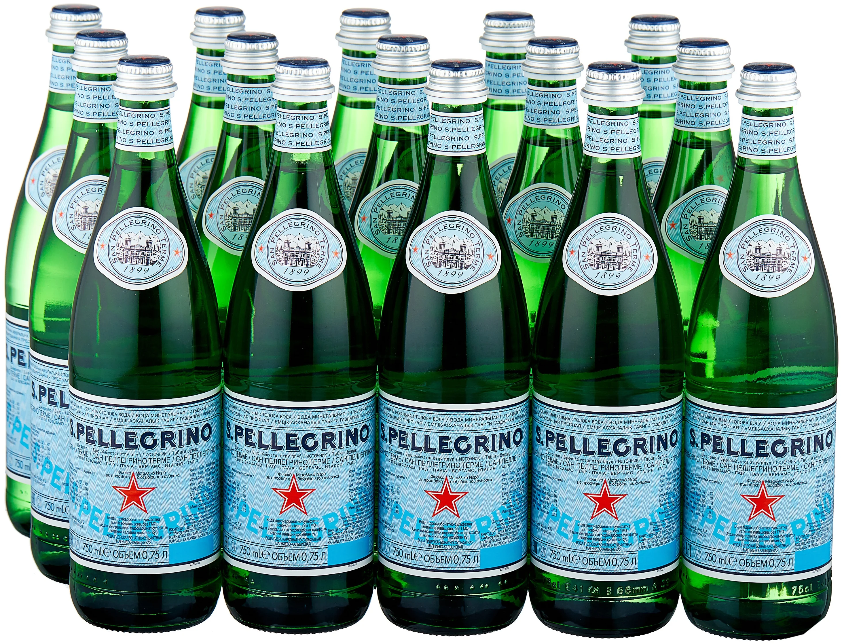 

Вода минеральная San Pellegrino (Сан Пеллегрино) 15 шт. по 0.75 л, газированная, стекло