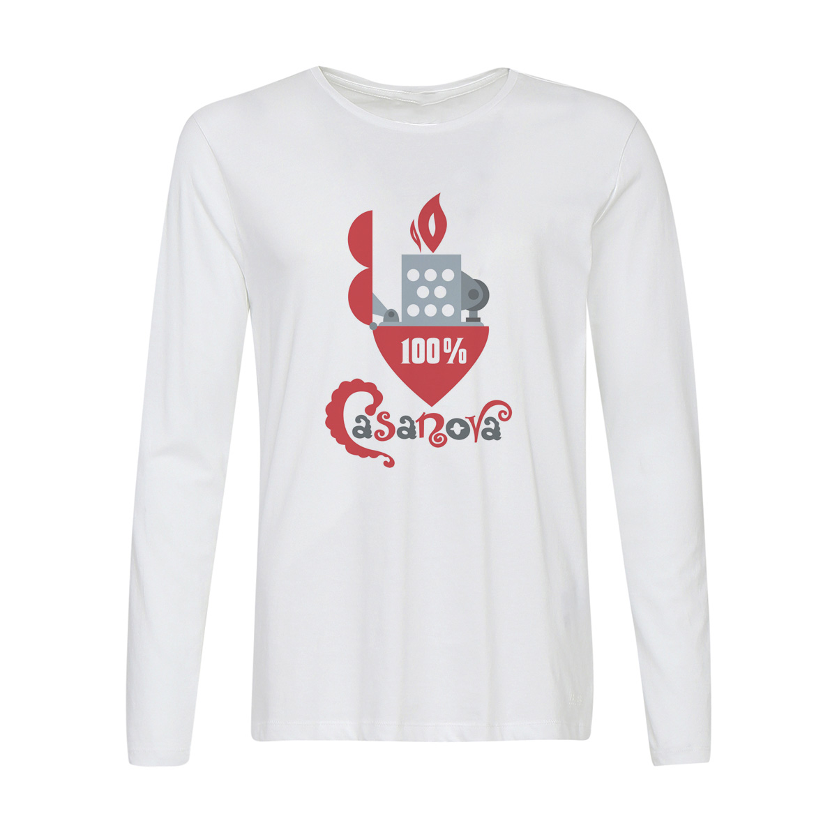 

Лонгслив CoolPodarok Прикол. Зажигалка Casanova, Белый, w0151577
