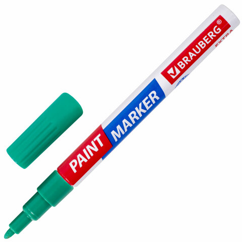 

Маркер-краска лаковый Extra (paint marker) 2 мм, зеленый, Brauberg, 151974, 12 шт