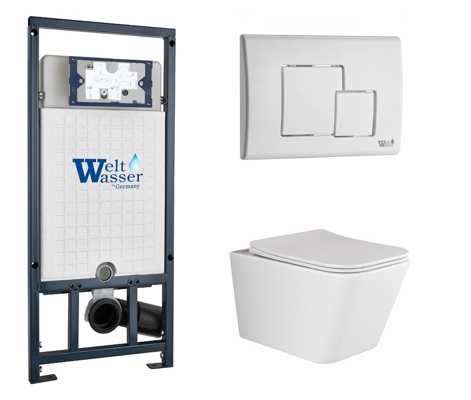 

Комплект: инсталляция WeltWasser Marberg 507 + унитаз Metric Rimless с кнопкой белой