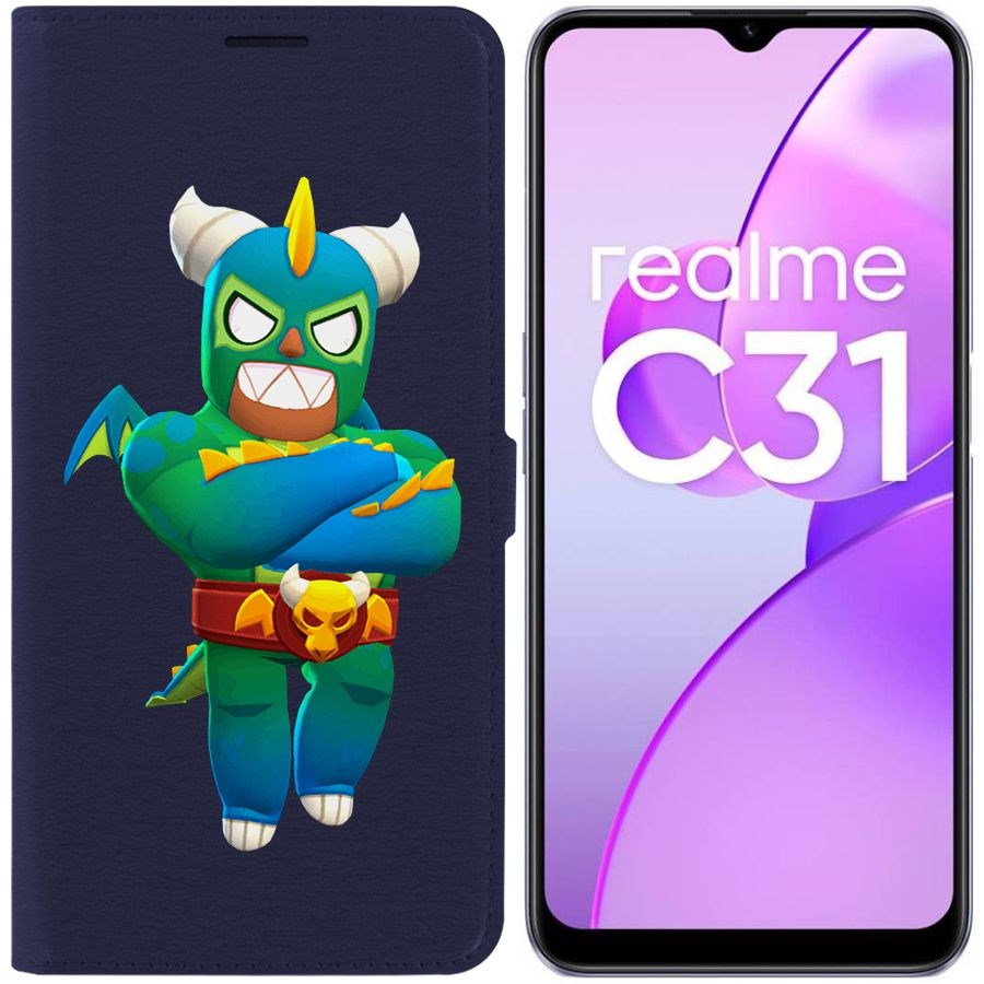 

Чехол-книжка Eco Book для Realme C31 Brawl Stars-Эль Дракон Вердозо