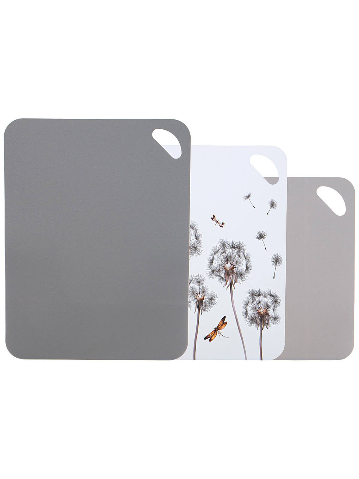 

Доски разделочные 3 шт Agness Dandelion пластиковые 895-192, Серый