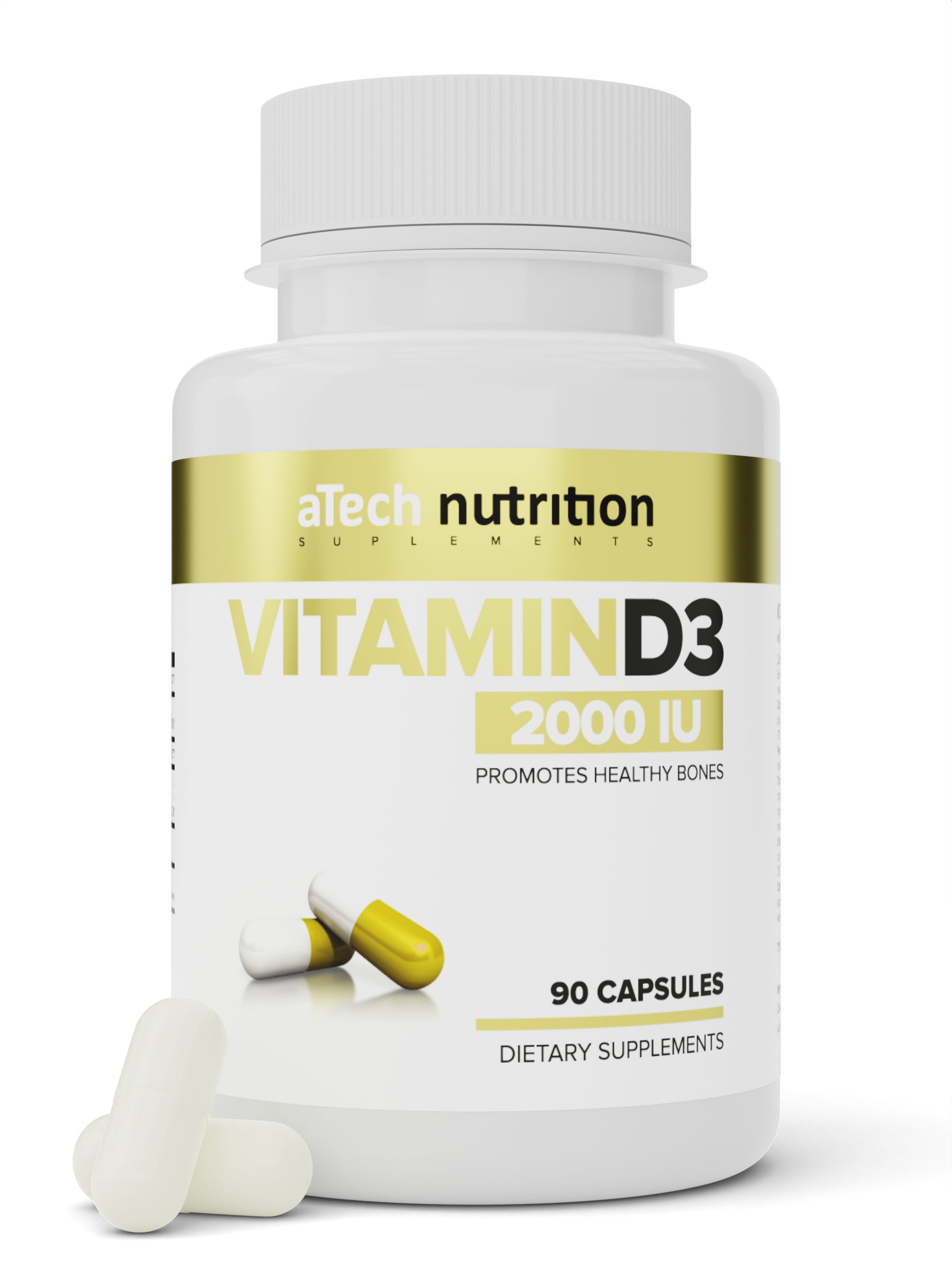 Купить Витамин D3, ВИТАМИН D3 2000 МЕ aTech Nutrition капсулы 90 шт.