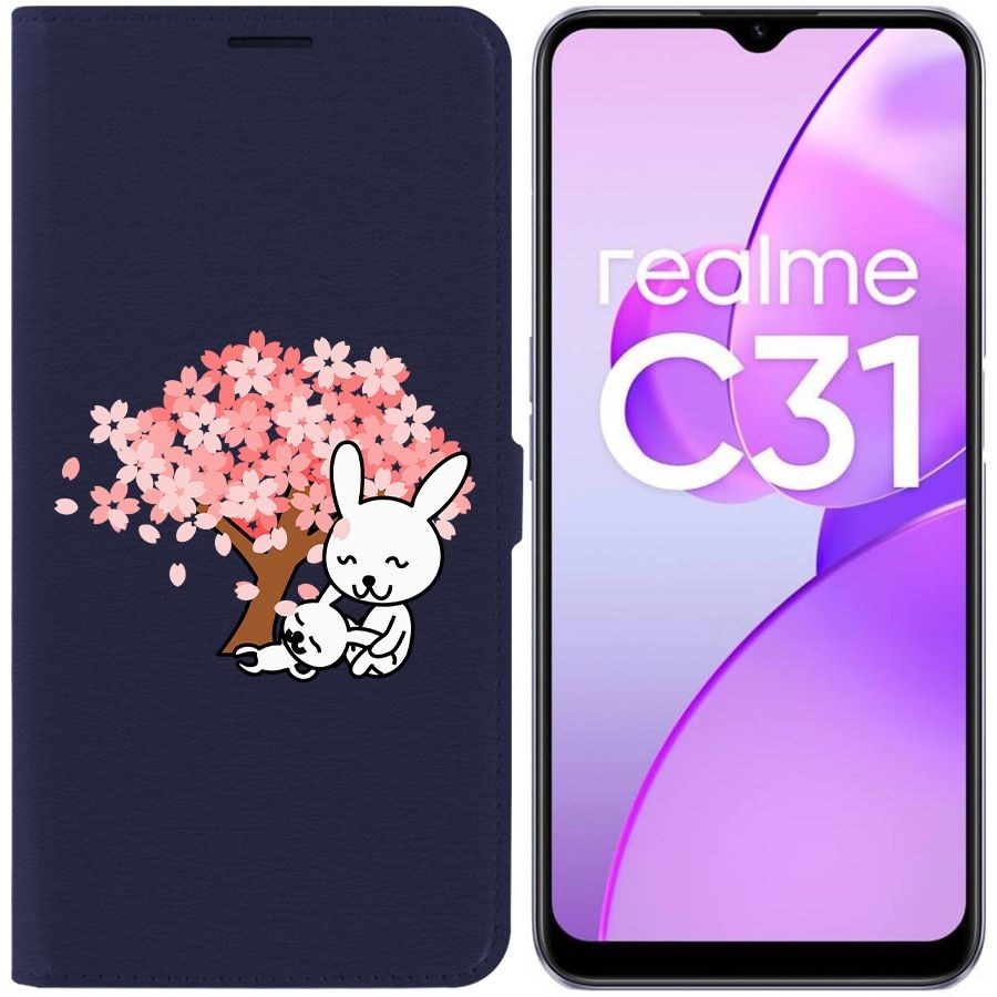 Чехол-книжка Eco Book для Realme C31 Кролики