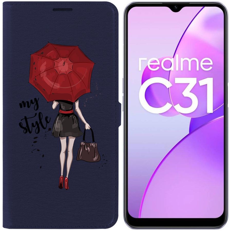 

Чехол-книжка Eco Book для Realme C31 Мой стиль, Синий