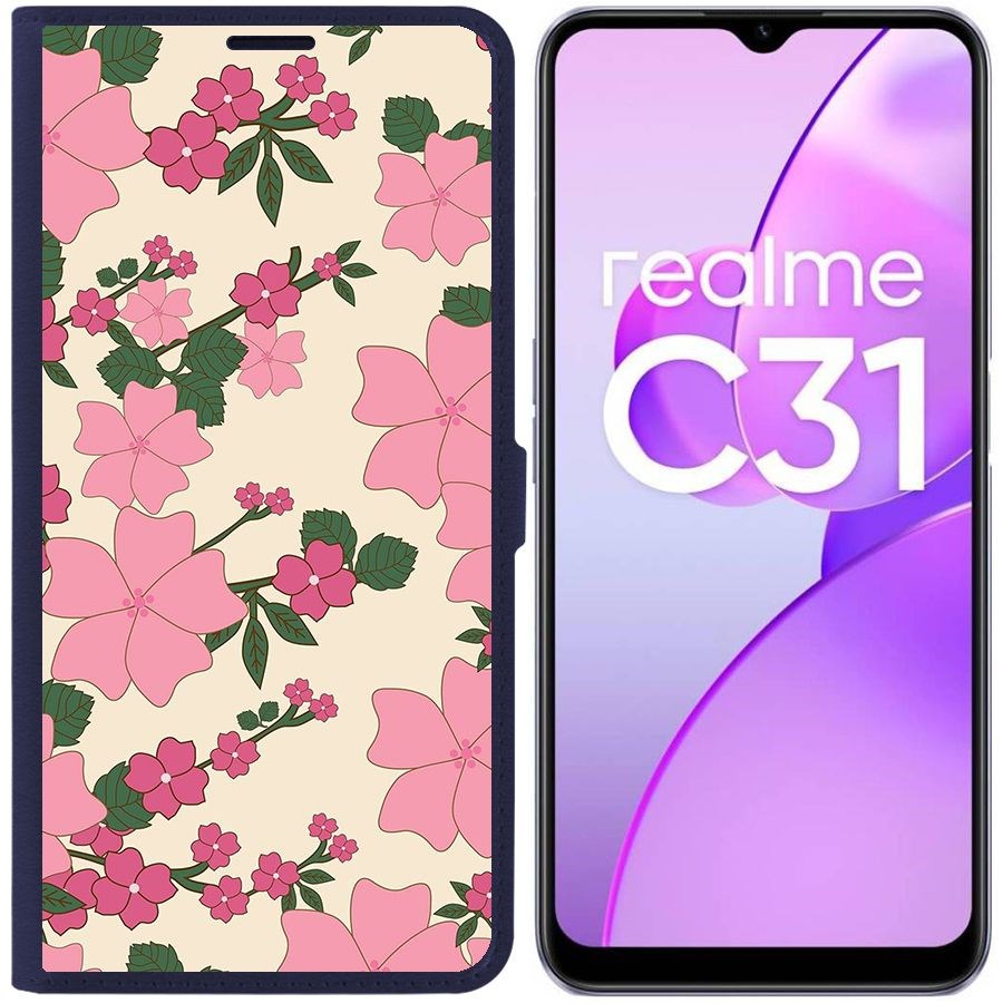 

Чехол-книжка Eco Book для Realme C31 Цветочный паттерн 1