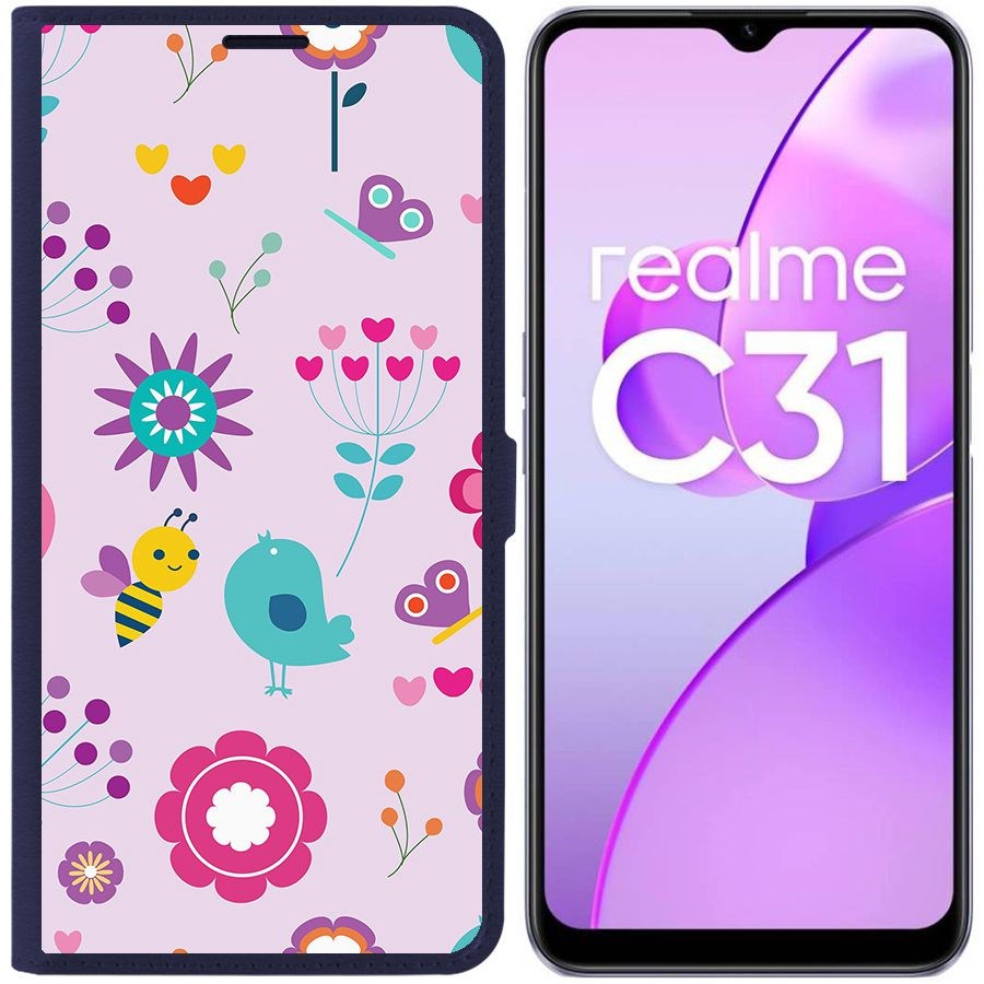 

Чехол-книжка Eco Book для Realme C31 Цветочный паттерн 8