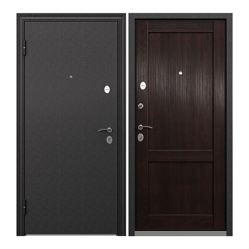 фото Дверь входная torex flat-xl для квартиры металлическая 950х2050 левый, черный/коричневый torex стальные двери