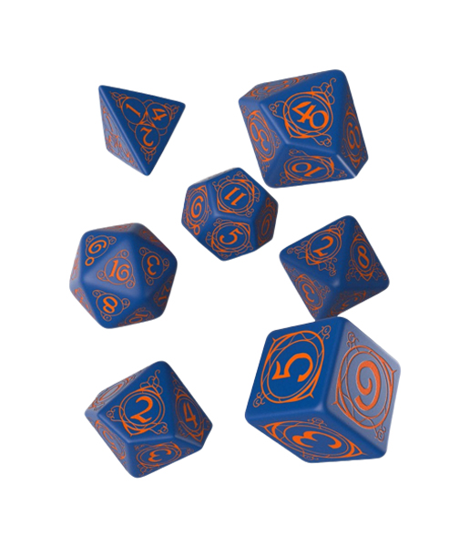 Набор кубиков Q-Workshop Wizard Dark-blue & orange Dice Set SWIZ90