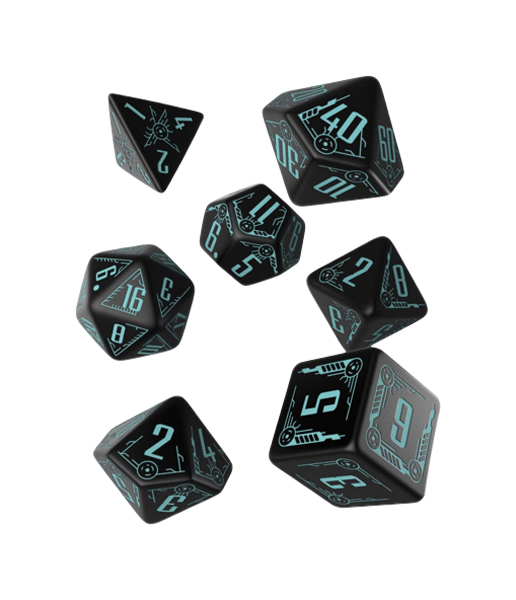 фото Набор кубиков q-workshop galactic black & blue dice set 7 sgal67