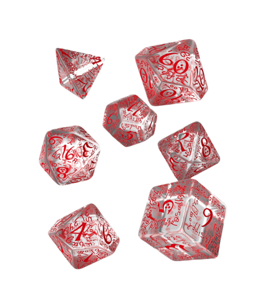 фото Набор кубиков q-workshop elvish translucent & red dice set 7 selv09