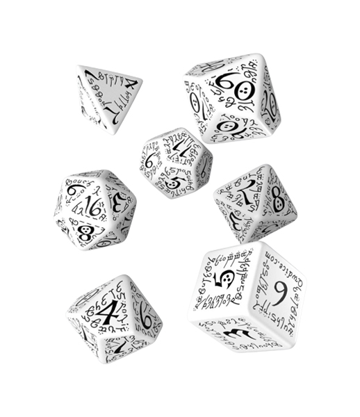фото Набор кубиков q-workshop elvish white & black dice set 7 selv02