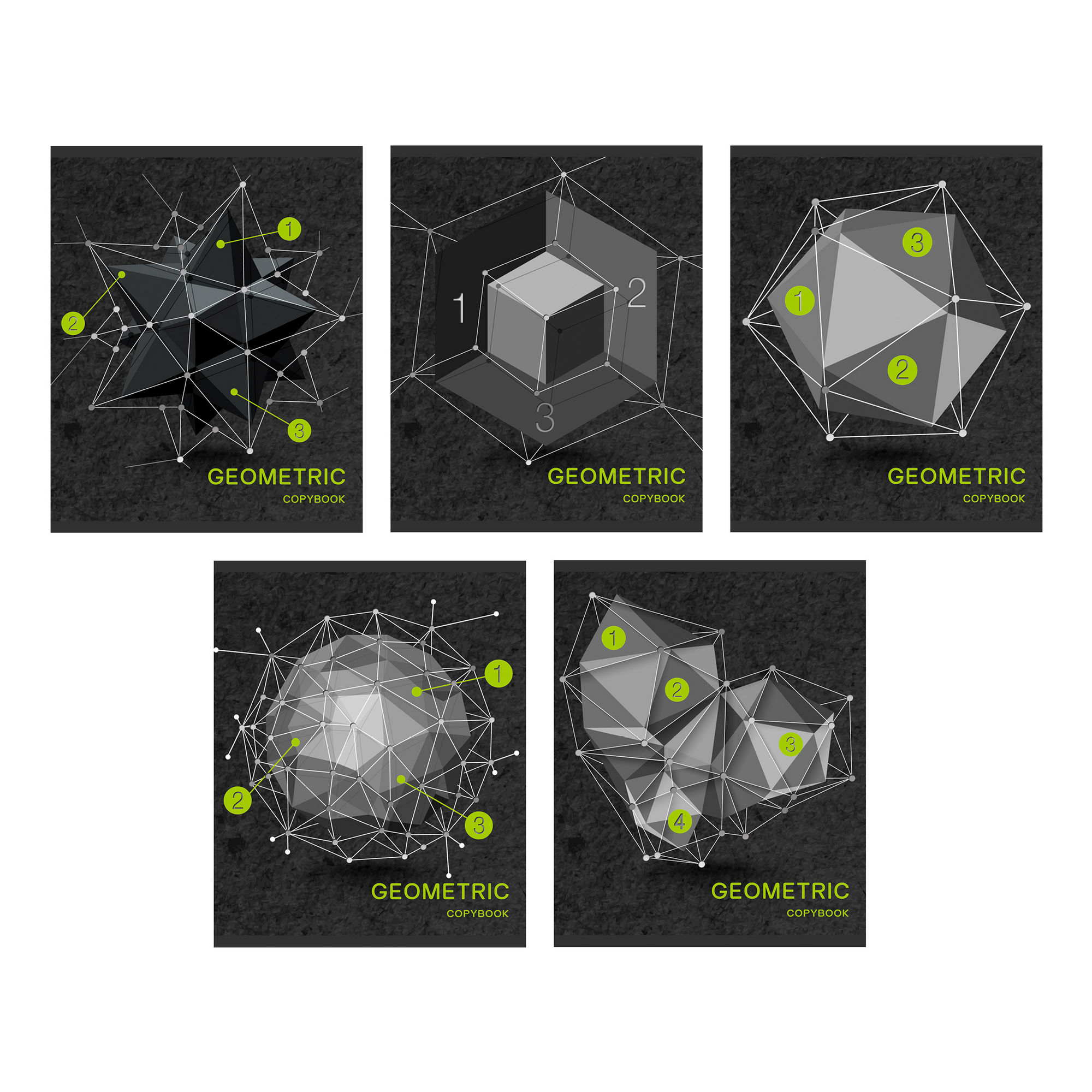 

Тетрадь Listoff Geometric (А5,96л.,скрепка,клетка),ТФ967172