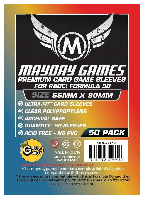 Протекторы для настольных игр Mayday Premium Race! Formula 90 Card 55x80 MDG-7137