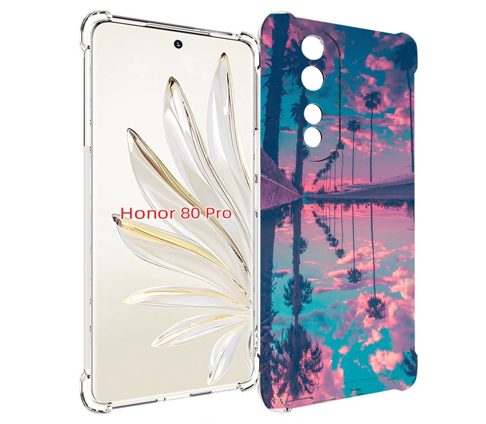 

Чехол MyPads отражение-пальм для Honor 80 Pro, Прозрачный, Tocco