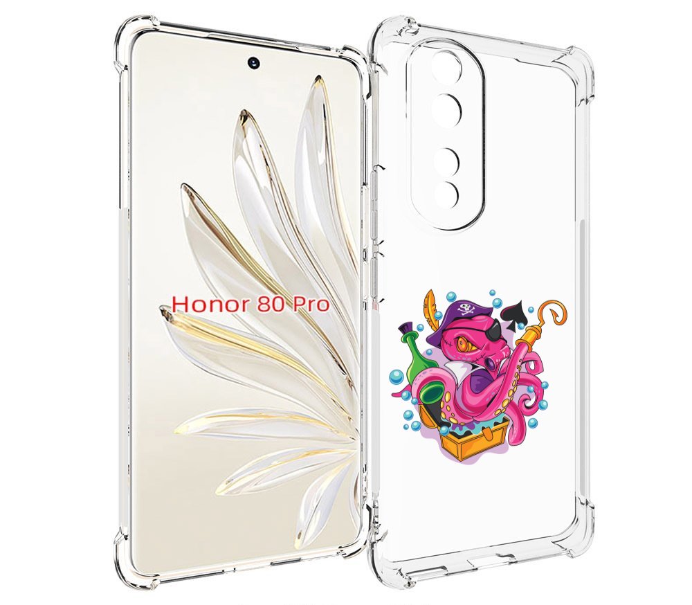 

Чехол MyPads осьминог пират детский для Honor 80 Pro, Прозрачный, Tocco