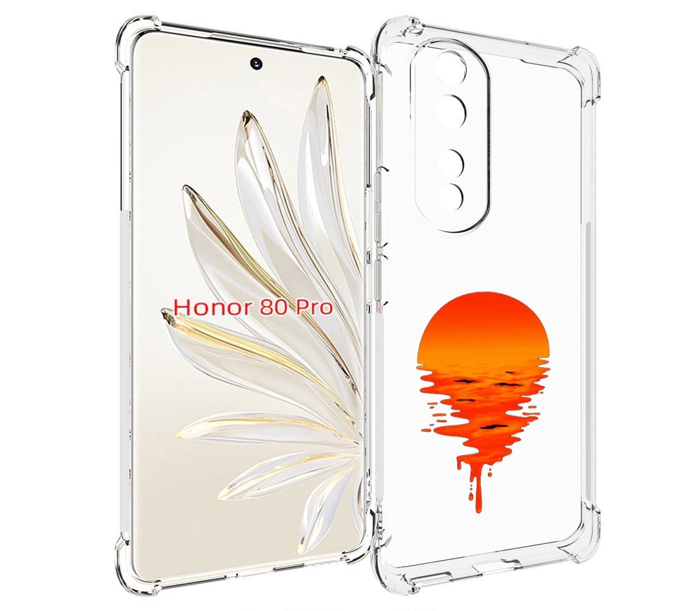 

Чехол MyPads оранжевый закат на воде для Honor 80 Pro, Прозрачный, Tocco