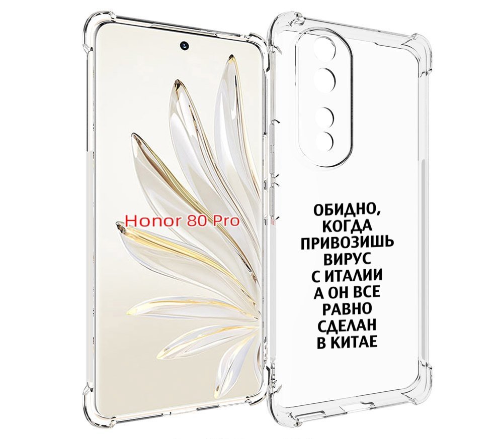 

Чехол MyPads обидно-да для Honor 80 Pro, Прозрачный, Tocco