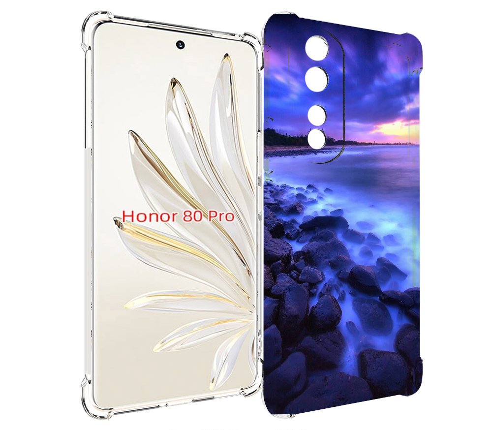 

Чехол MyPads неоновый берег для Honor 80 Pro, Прозрачный, Tocco
