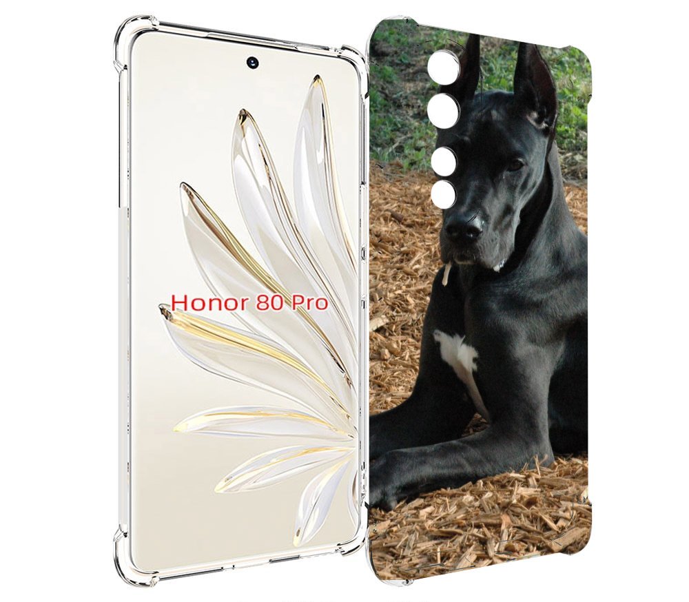 

Чехол MyPads немецкии дог для Honor 80 Pro, Прозрачный, Tocco